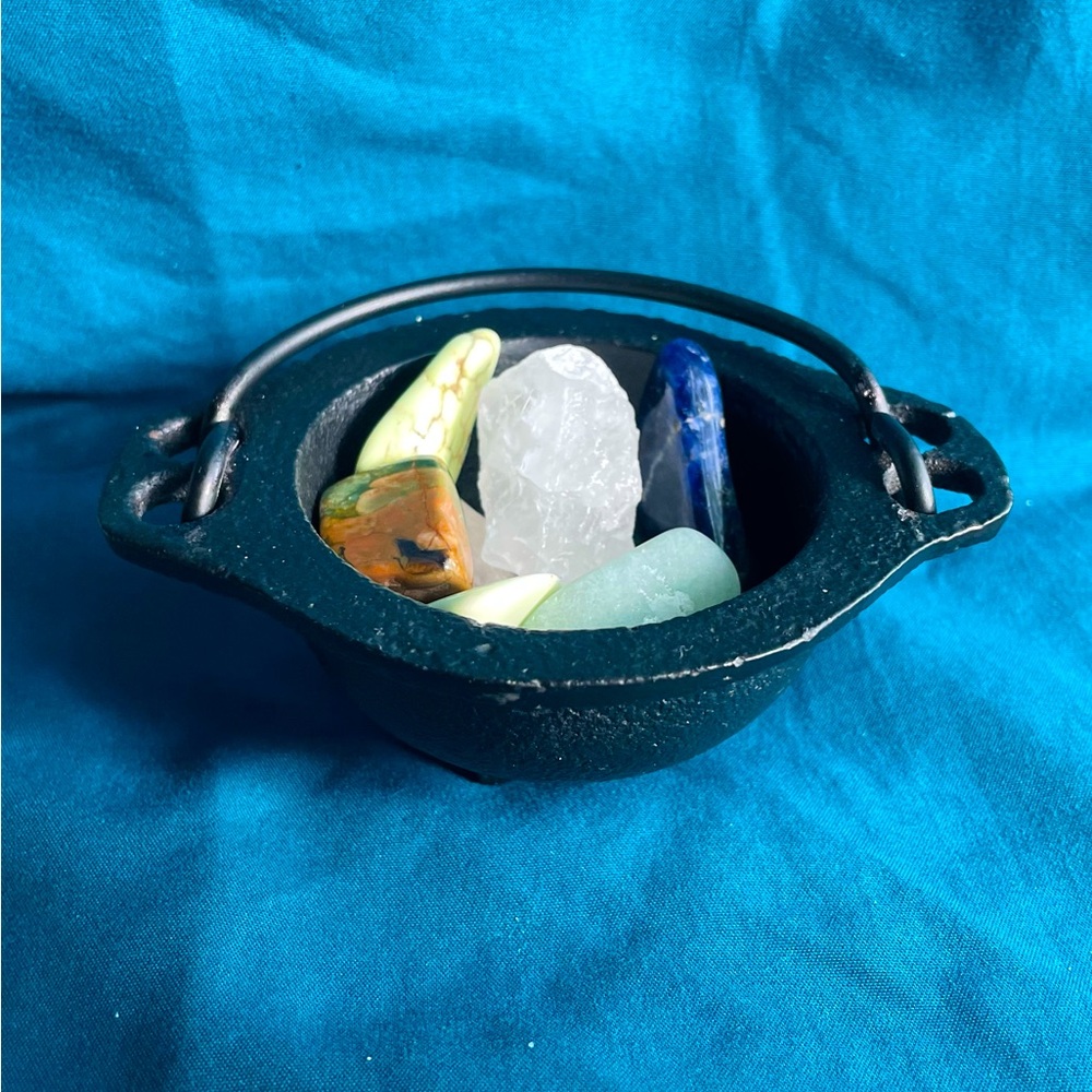 “Mother Nature” Crystal Bundle with Cauldron